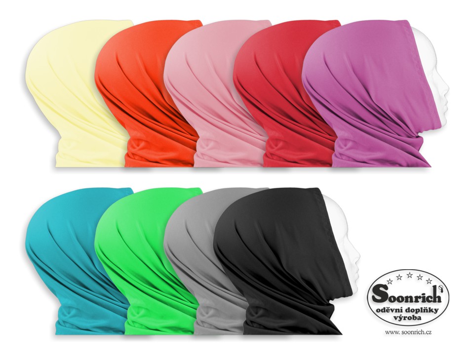 jednobarevný elastický šátek